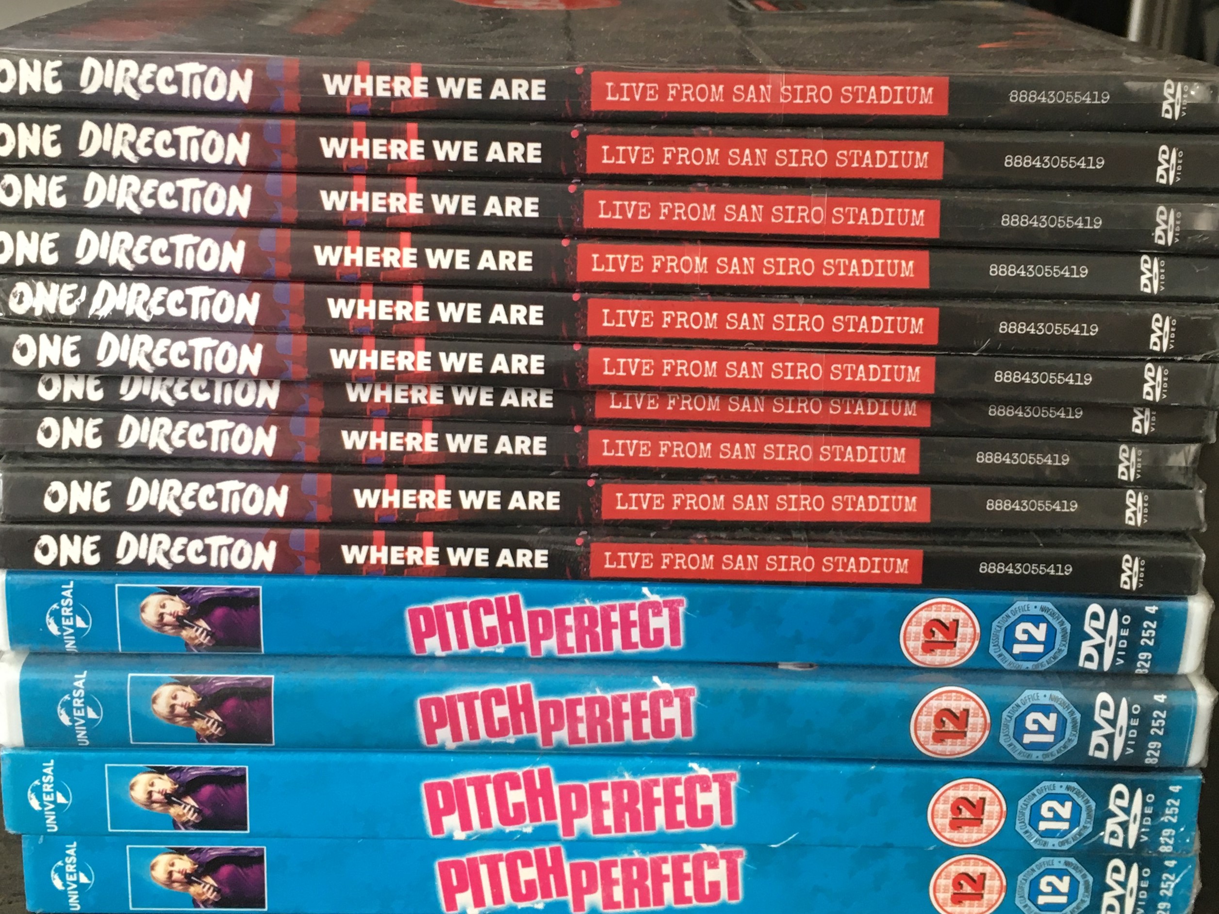 14 x new & sealed Music DVDs pitch perfect & one direction