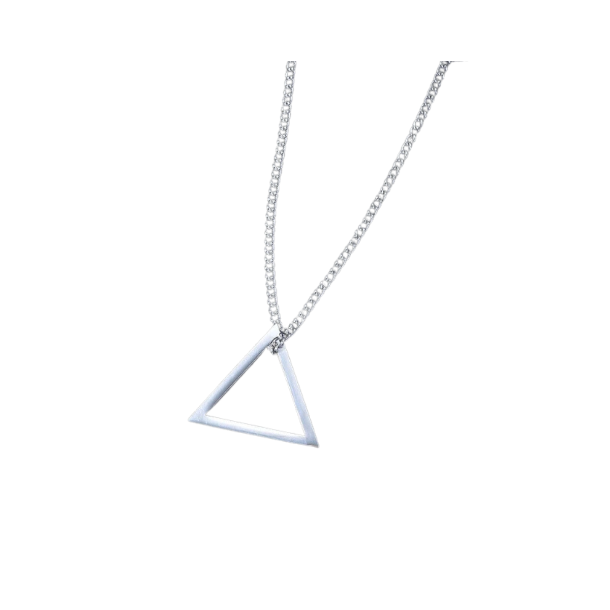 10pcs - Unisex Silver Tone Simply Triangle Pendant Necklace|GCJ432|UK seller