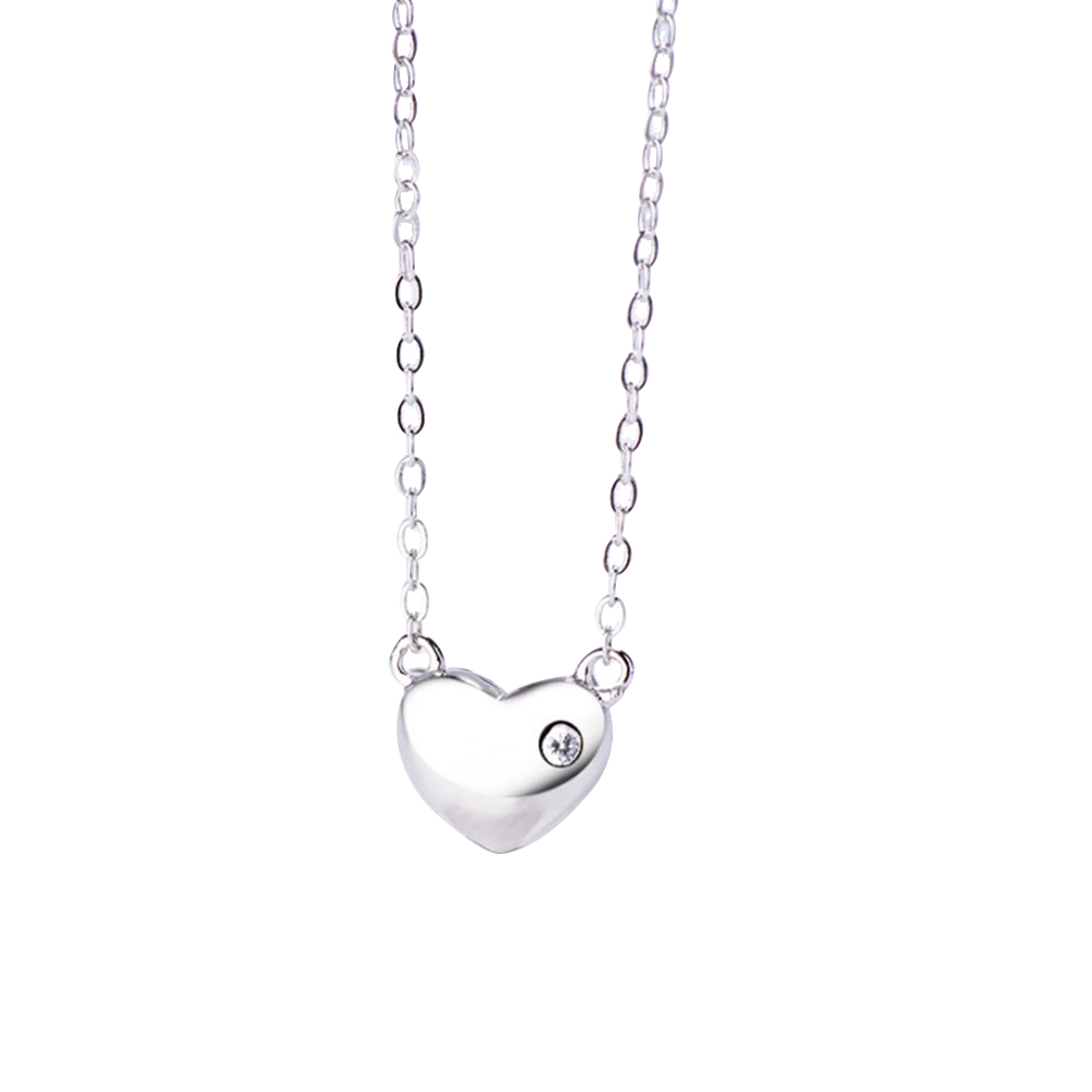 10pcs - A Diamond On The Heart Shape Silver Pendant Necklace|GCJ434|UK seller