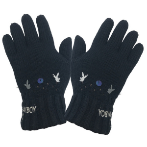Wholesale Joblot of 50 Playboy Women's Black & Sequin Detailed Gloves