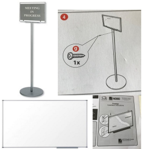 Pallet of 25 x Nobo Quick Change Sign with Stand & 4 x Nobo Whiteboards