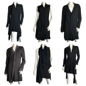 One Off Joblot of 6 Ladies Mixed Branded Black & Grey Long Cardigans