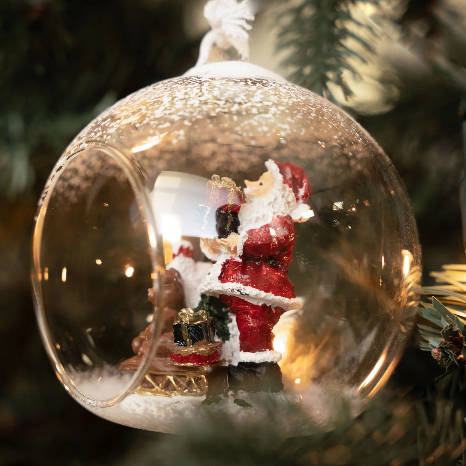 144 x Christmas Glass Bauble Hanging  Decoration - Santa Claus