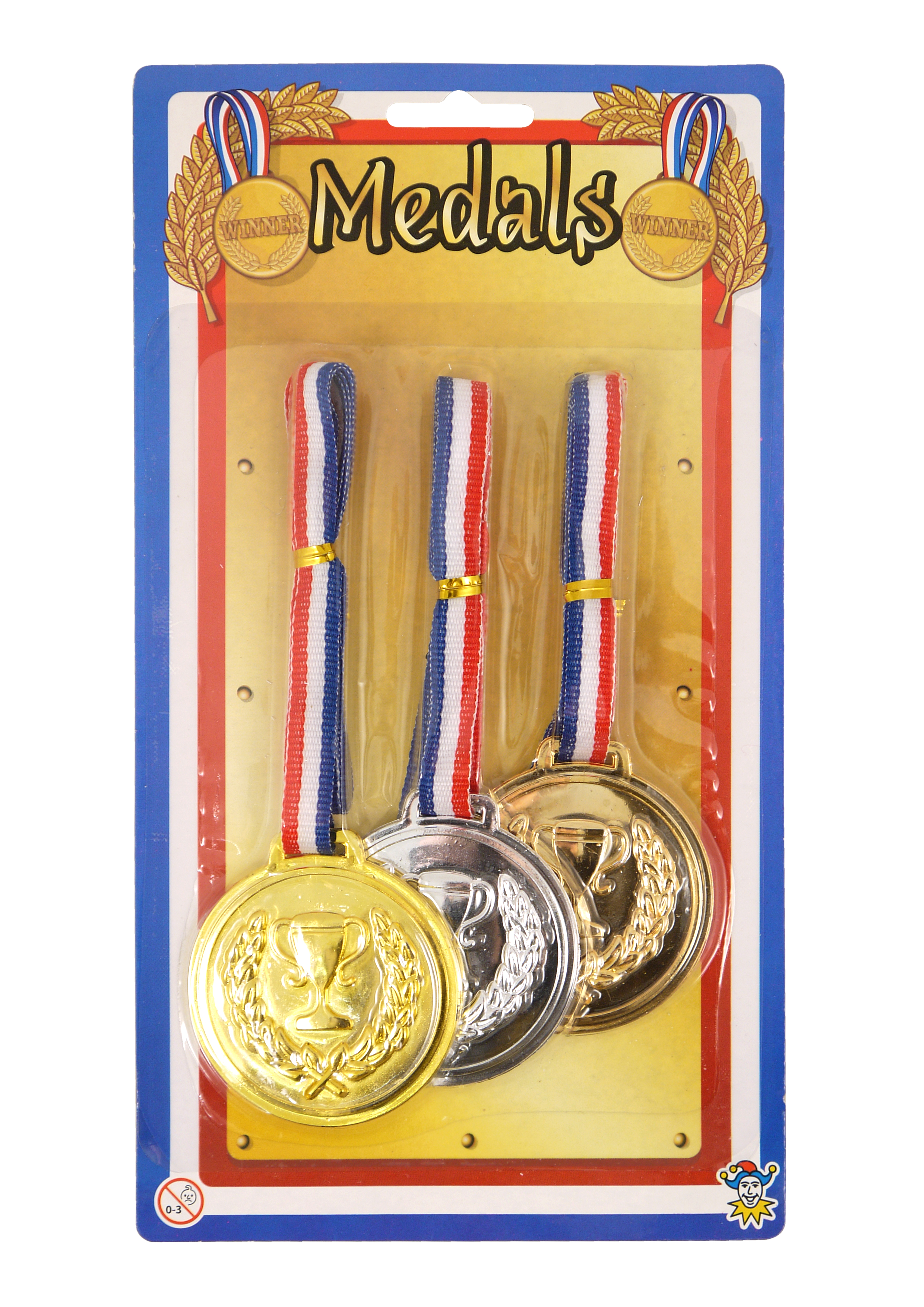 1 Joblot of Clearance toy medals, Gold , Silver, Bronze with Neck Cords x 198 units