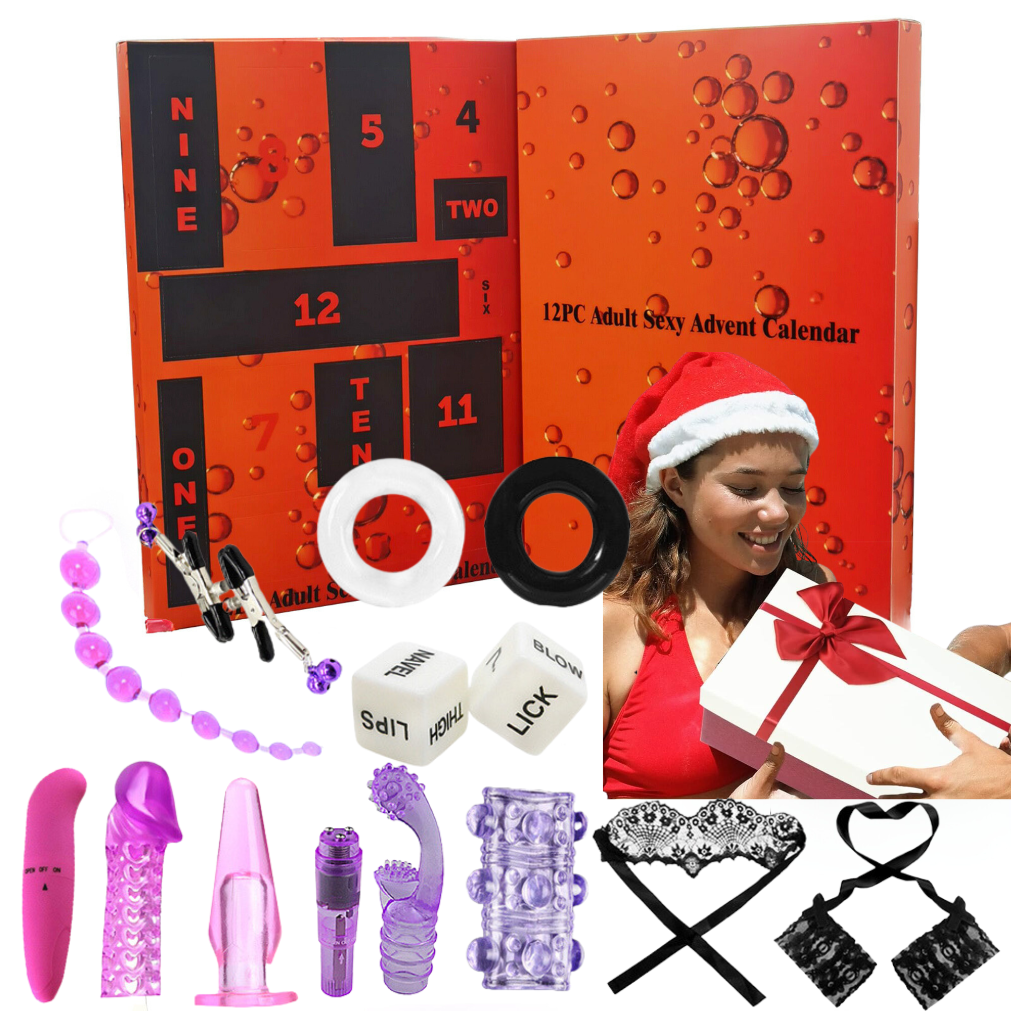 5Advent Calendars - 12 Days Christmas Couples Adult Sex Toy Set Advent Calendar (12pc Each Box)|GCAPSET001-AD|UK seller