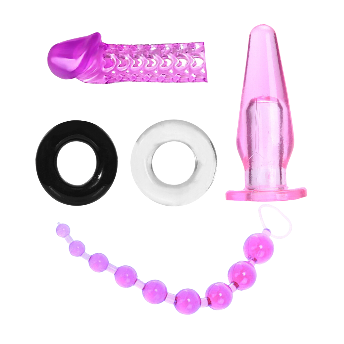 50pcs - Men’s Pleasure Kit And Beginner’s Anal Bead Finger Butt Plug Couples Play Set (Total 10 Sets)|GCAPSET034 (GCAPSET004SET005)|UK seller