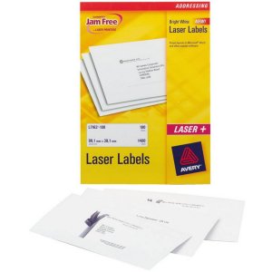 One Off Joblot of 21 Avery Bright White Laser Labels, Box of 100 (L7163)
