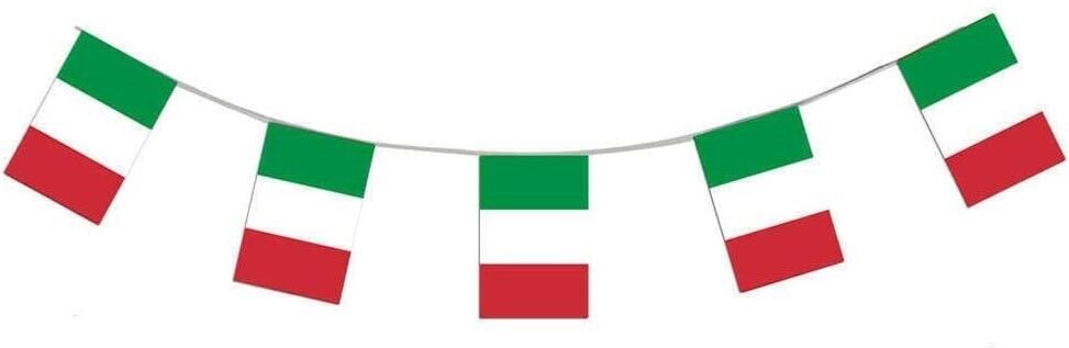 10 Metre Italy PVC Bunting with 20 Flags - 120 Individual Pieces