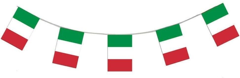 10 Metre Italy PVC Bunting with 20 Flags - 120 Individual Pieces