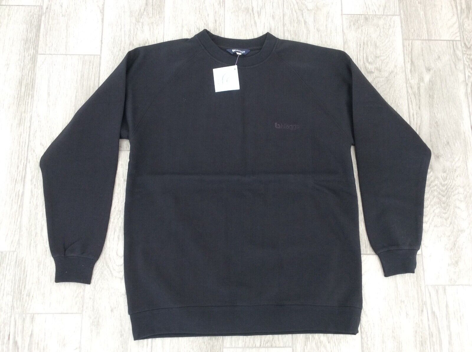 10 X Bloggs Quality Raglan Suttle Embroidery Logo Sweatshirts Black Size M