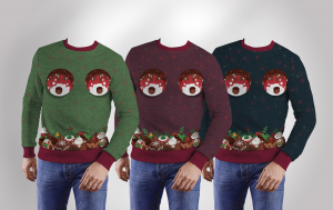 Wholesale Christmas Pair of Pudding Jumpers & T-Shirts.
