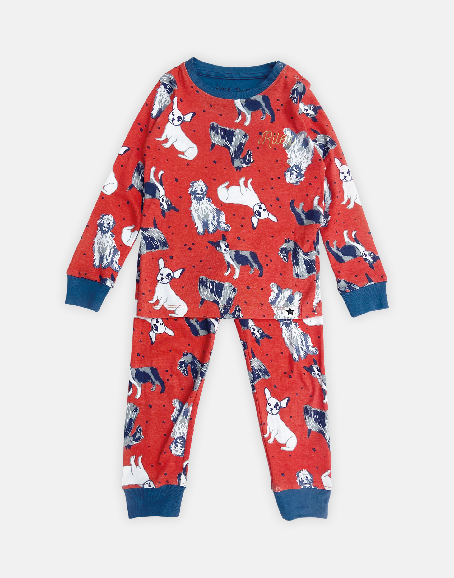 Jammie Doodles Coral Dog PJ 0-6 months