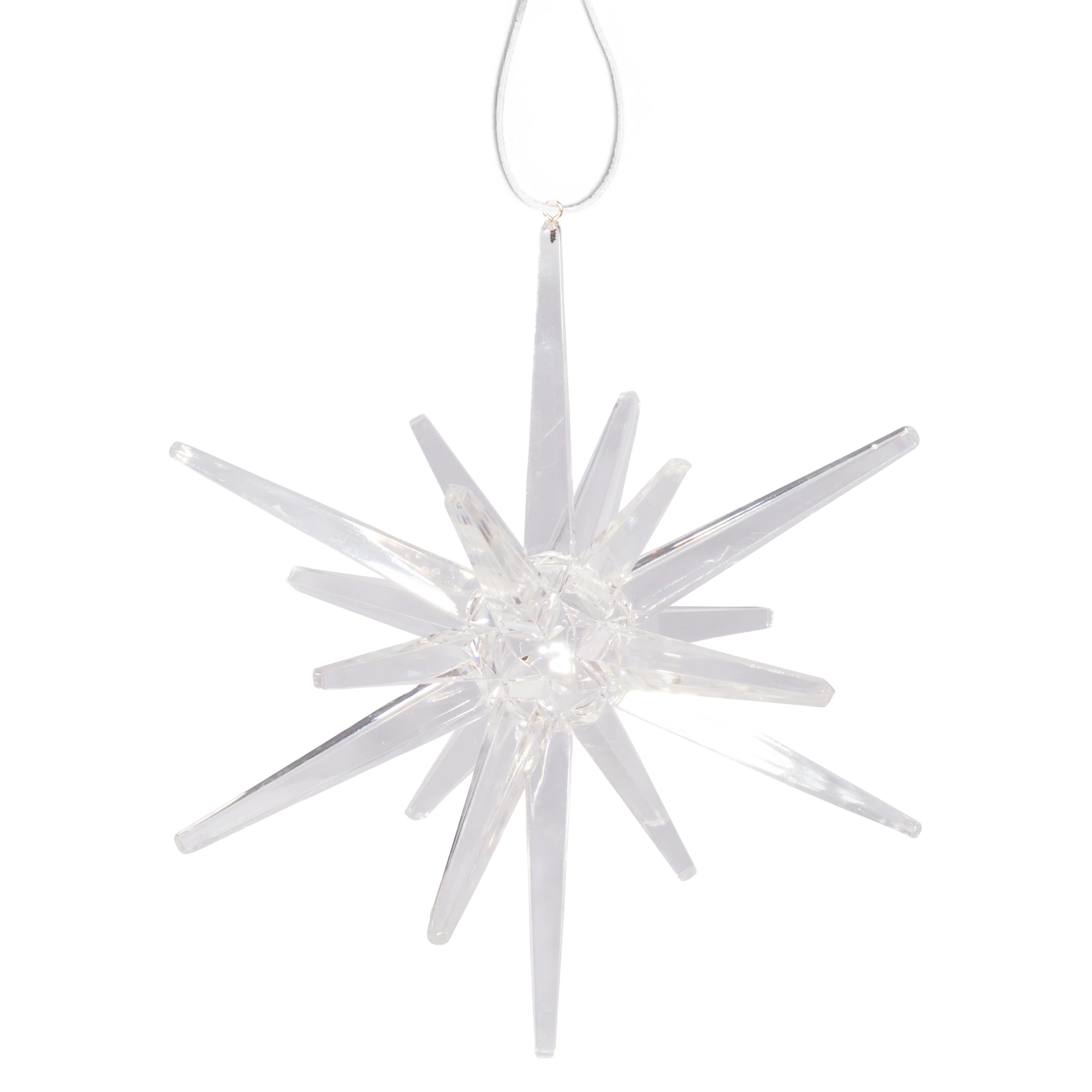 47 x Large Clear Snowflake Star Hanging Ornament 