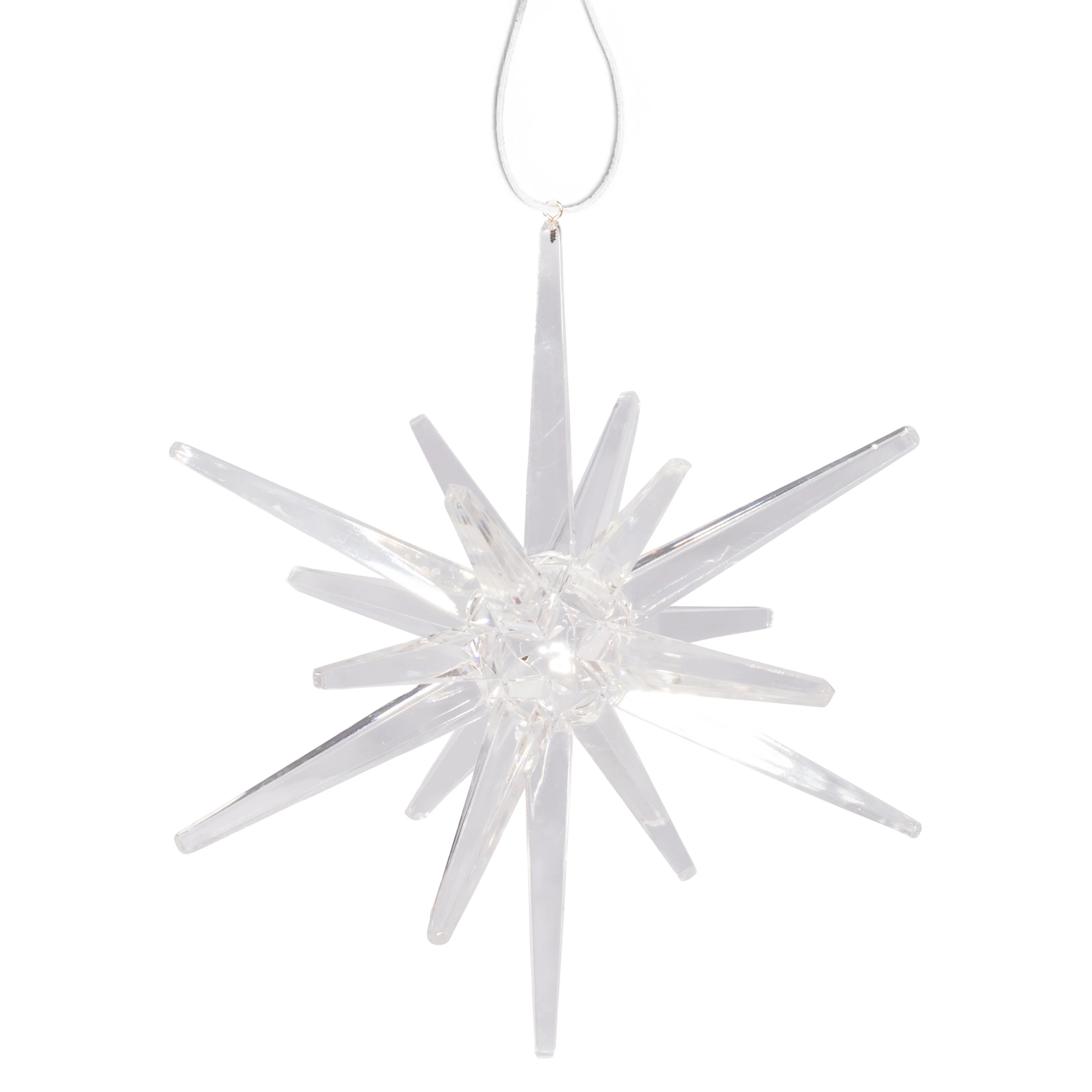 47 x Large Clear Snowflake Star Hanging Ornament 