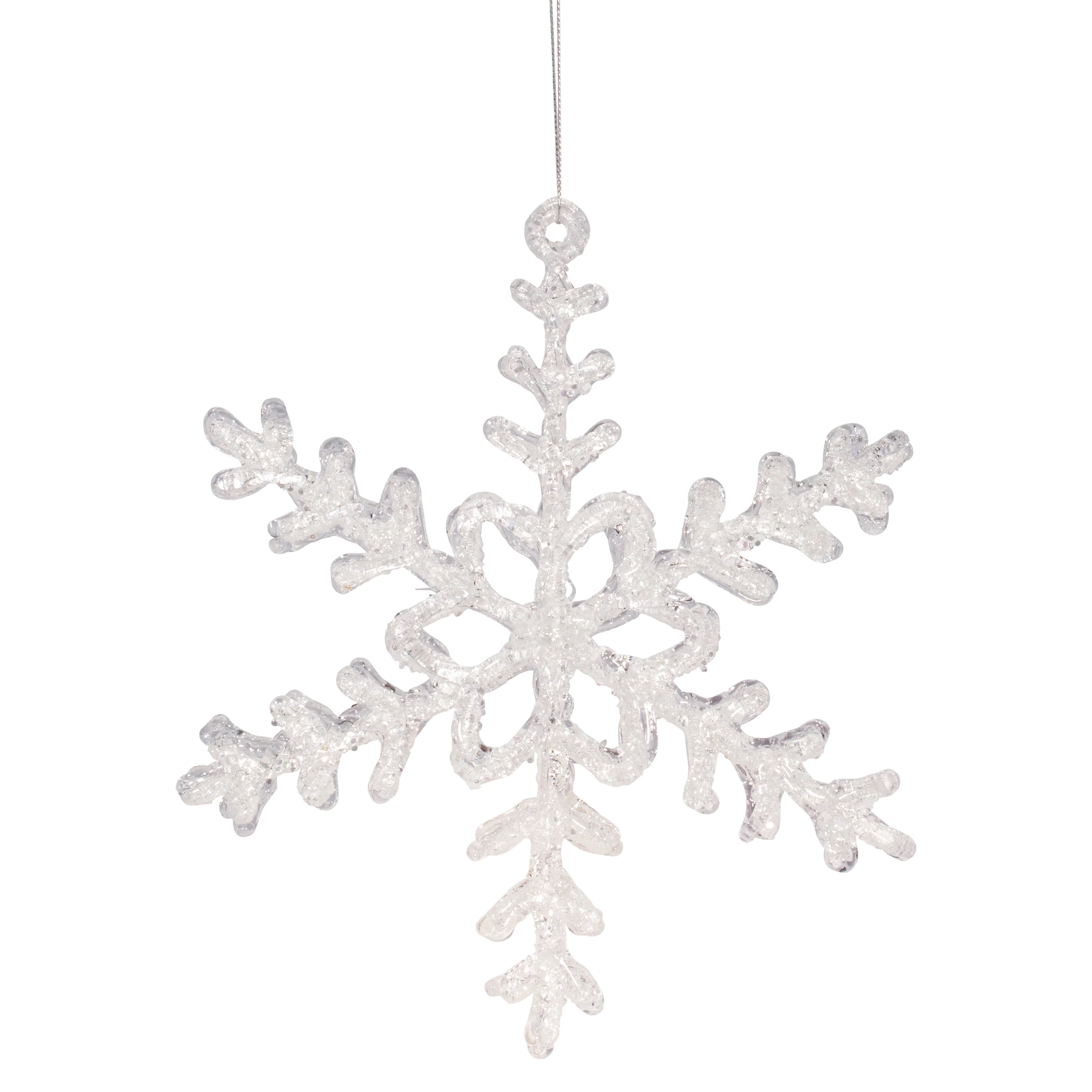 67 x Silver Snowflake Hanging Ornament - Large