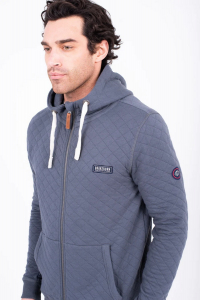 Job Lot of 2 Brakeburn Men's Grey Quilted Zip Through Hoodie