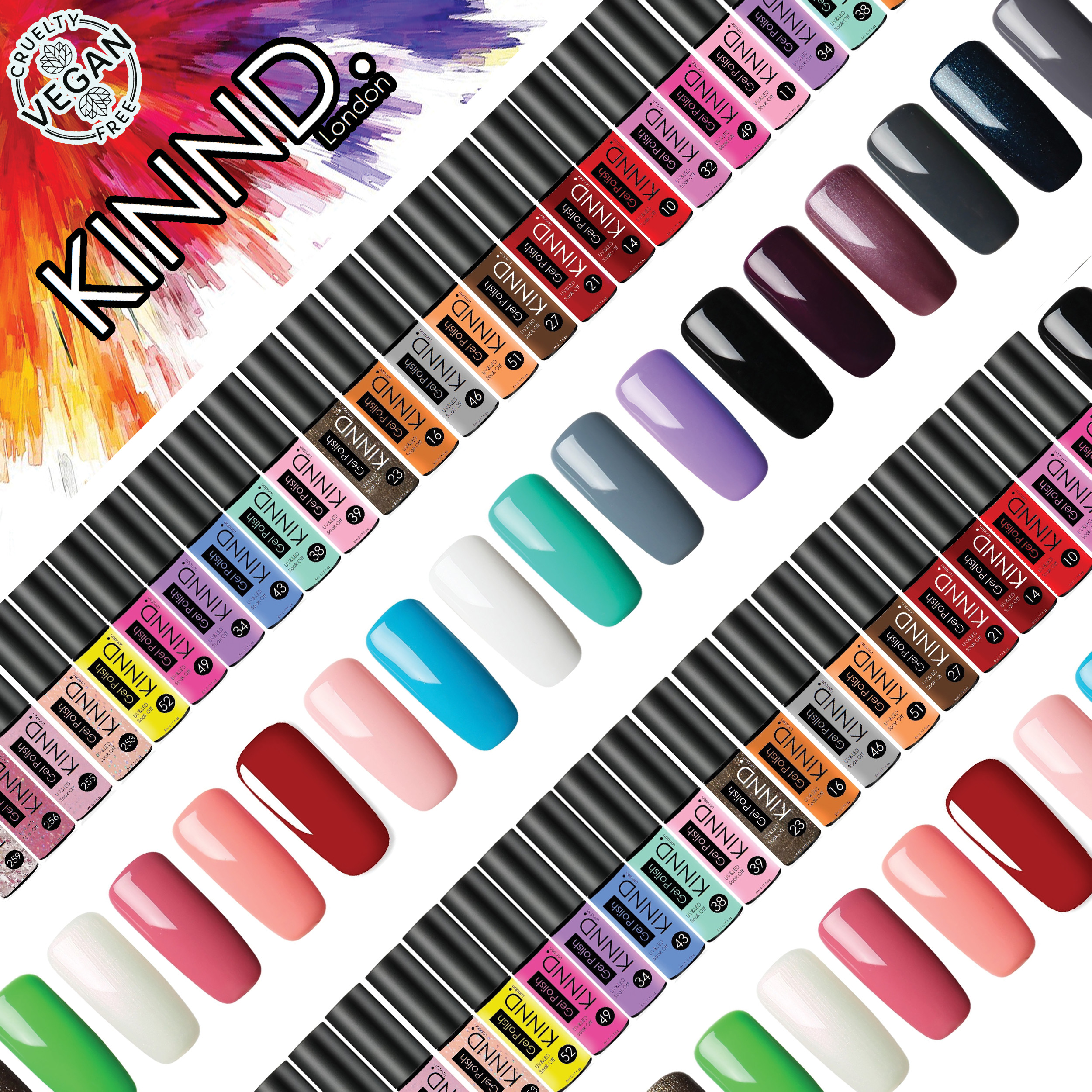 SPECIAL JOBLOT OFFER - KINND® - 1000 x Nail Gels / Nail Polish / Nail Varnish UV LED - Mixed Colours - Cheaper Than Wholesale - Clearance - Bulk - UK