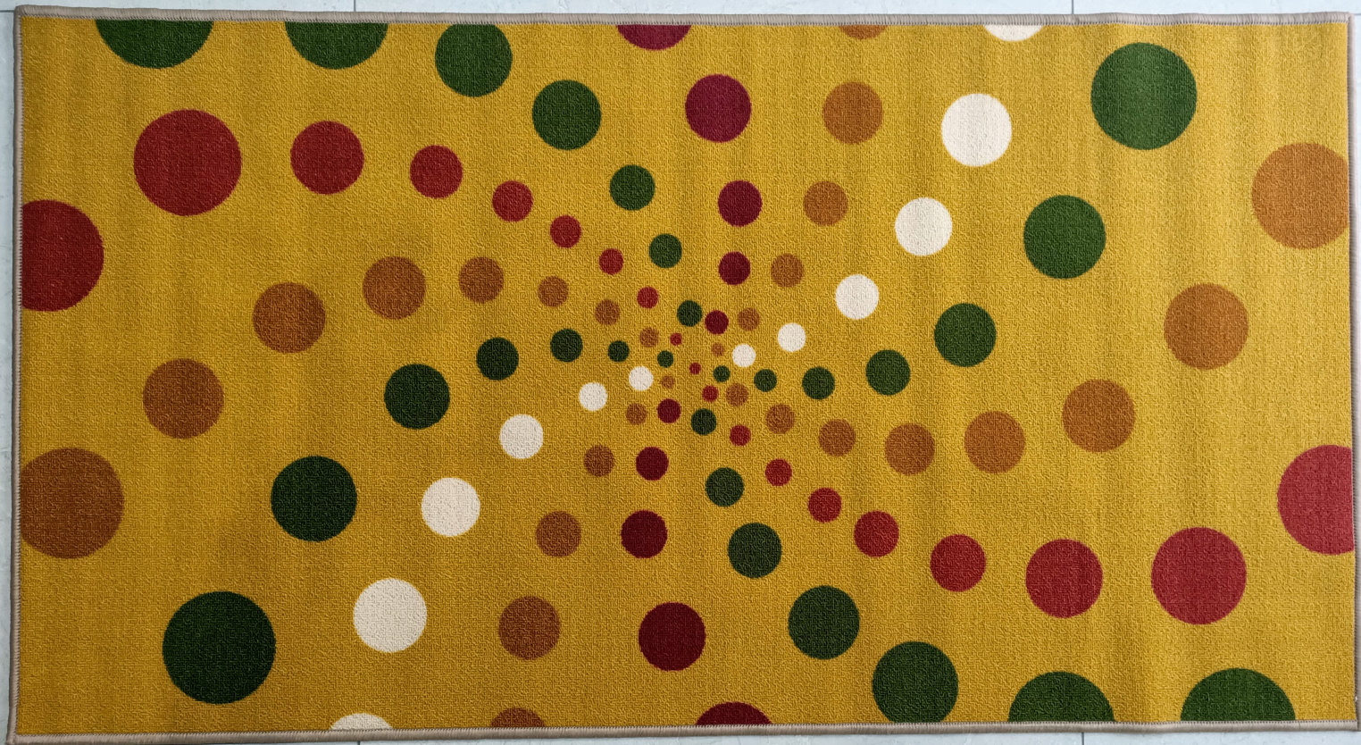 Spiral Dots Print Non Slip Polyester Area Rugs / Carpet for any floor types - 150 x 80 cms