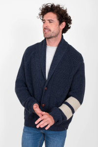 One Off Joblot of 6 Brakeburn Mens Navy Ribbed Cardigan - Size M