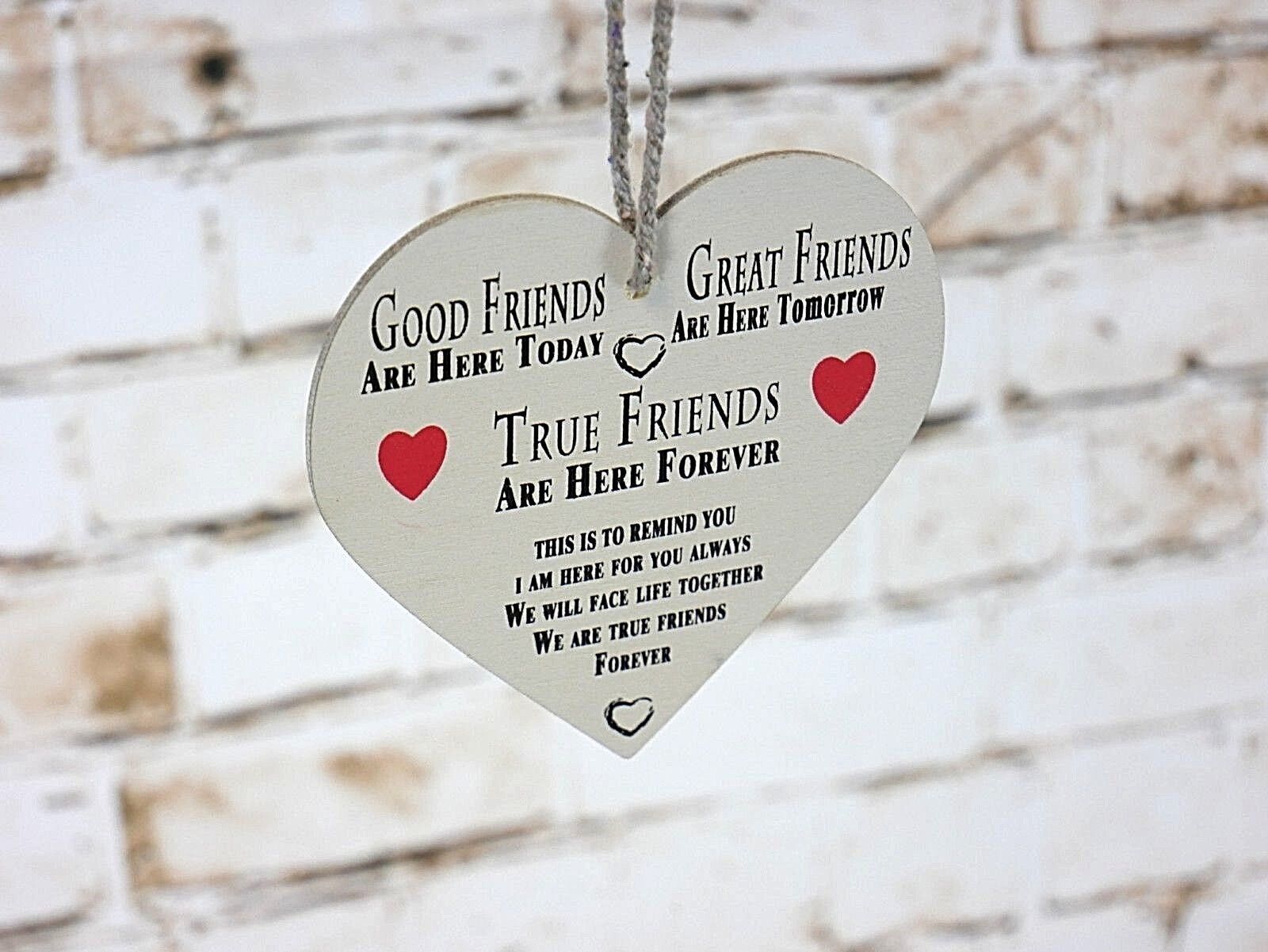 HEART SHAPED TRUE FRIEND PLAQUE X 50