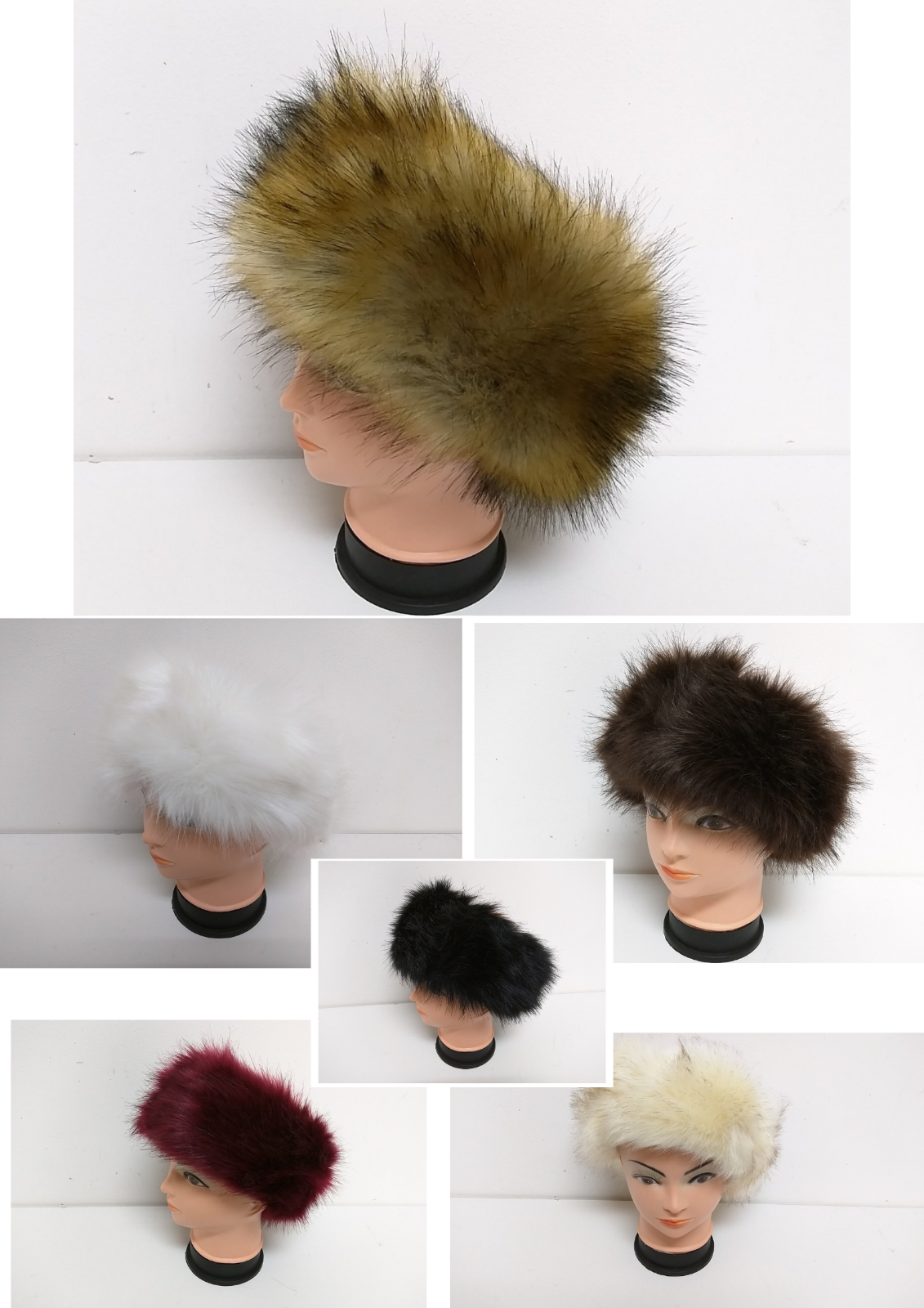 Ladies Girls Faux Fur Headband Winter Head Warmer Outdoor Warmer One Size-200 PCS MIX