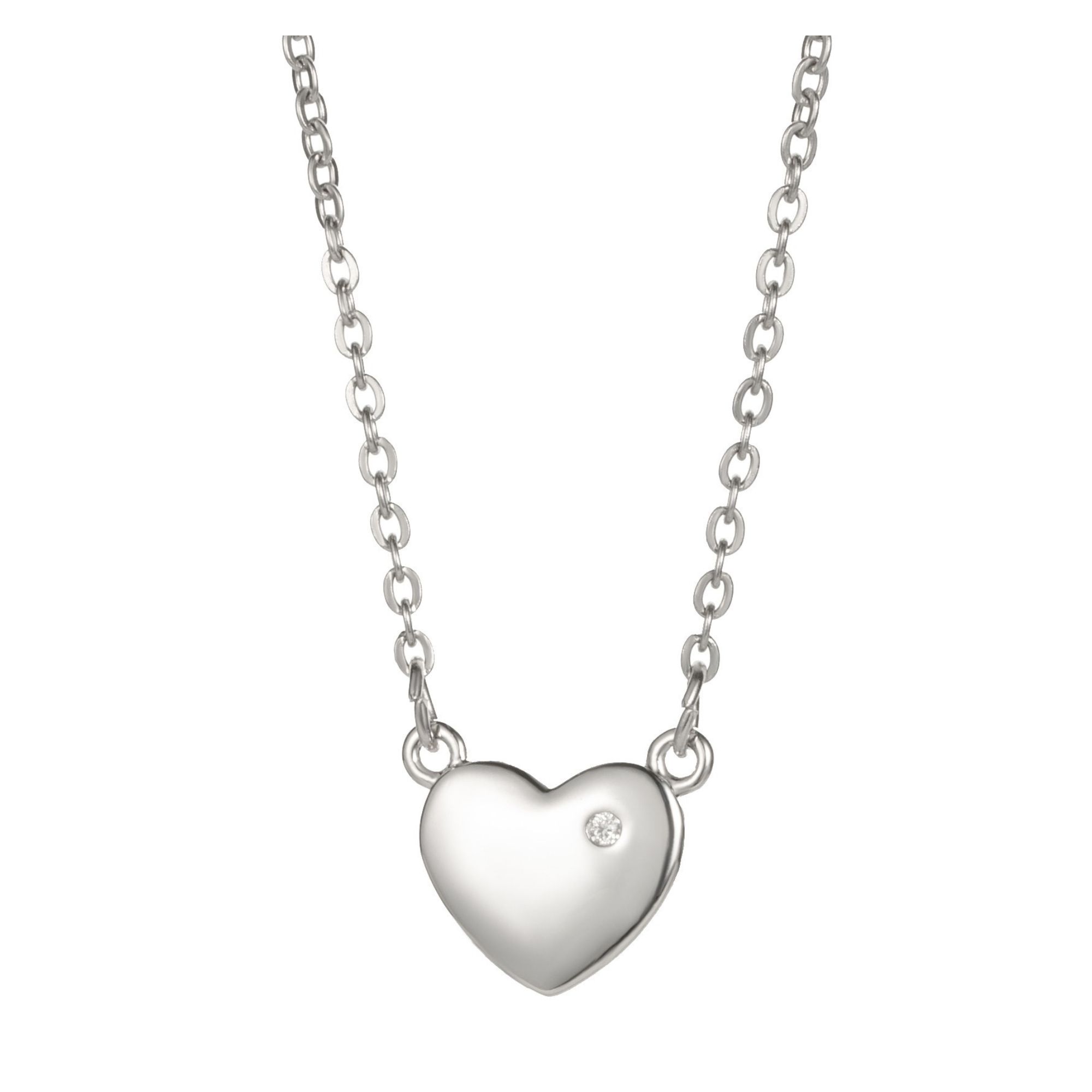 10pcs-White Gold Plated Heart Shape Necklace With Mosana Diamond|GCJ608|UK seller