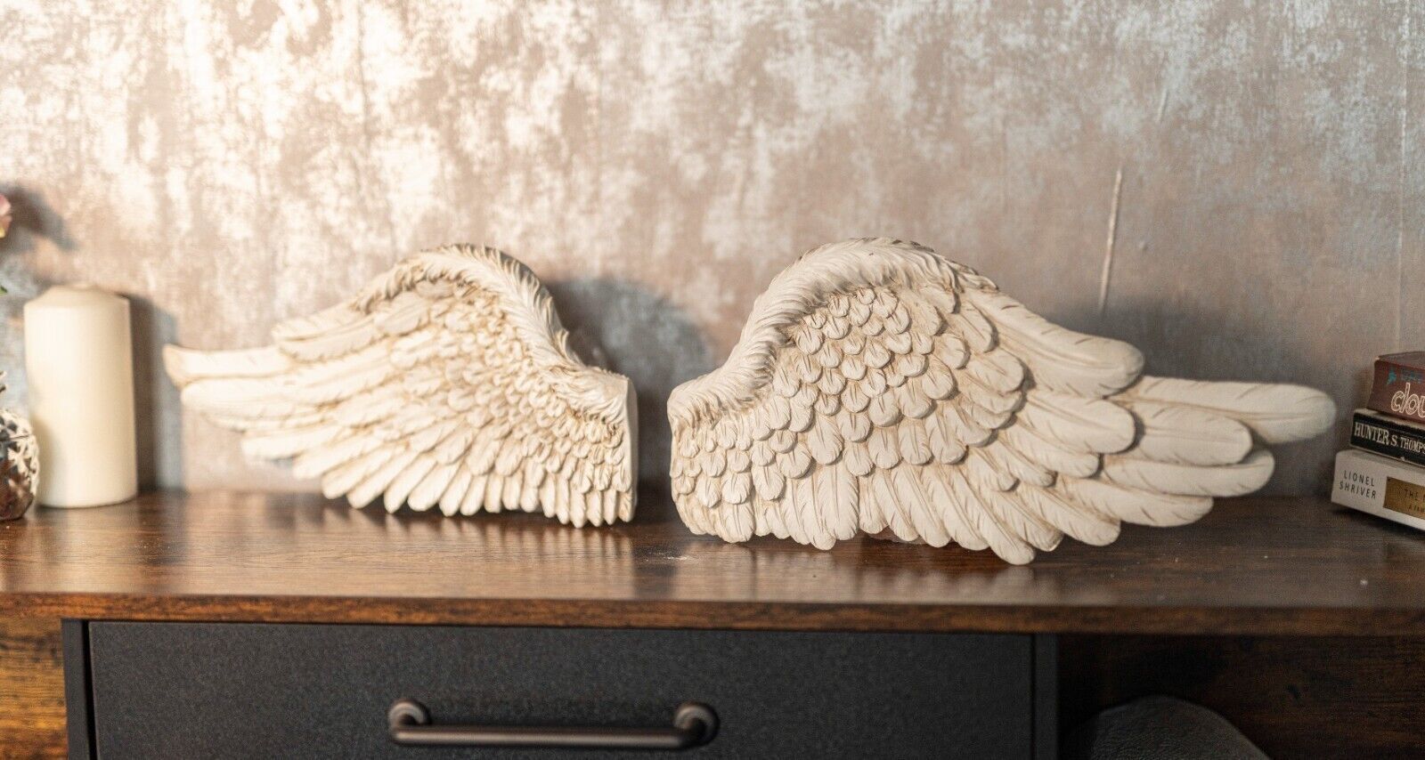 Large White Angel Wings x 6