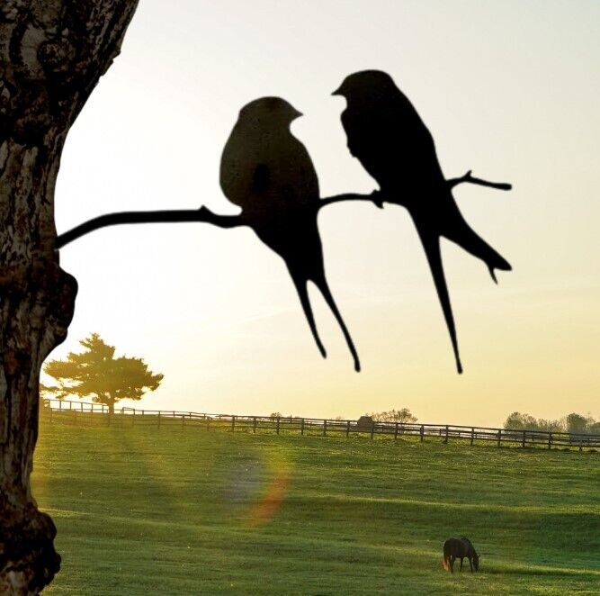 Barn Swallows Love Birds Metal Tree Art x 24