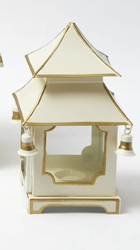 70 Ivory & Gold Pagoda Tealight Lanterns