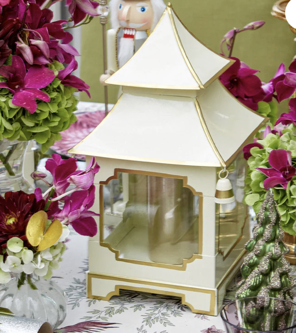 70 Ivory & Gold Pagoda Tealight Lanterns