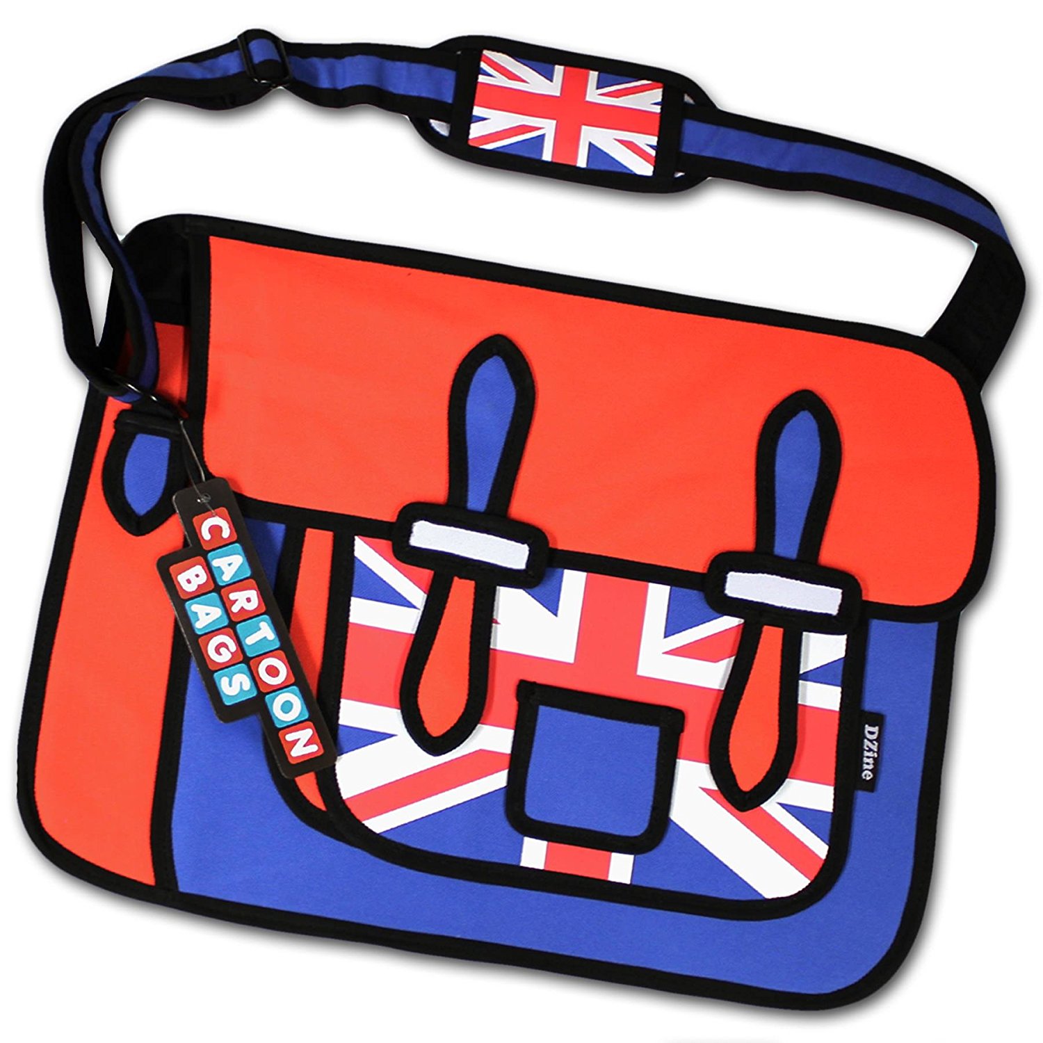 Wholesale Lot of  24 Union Jack Retro Pop Art Cartoon Messenger Bag