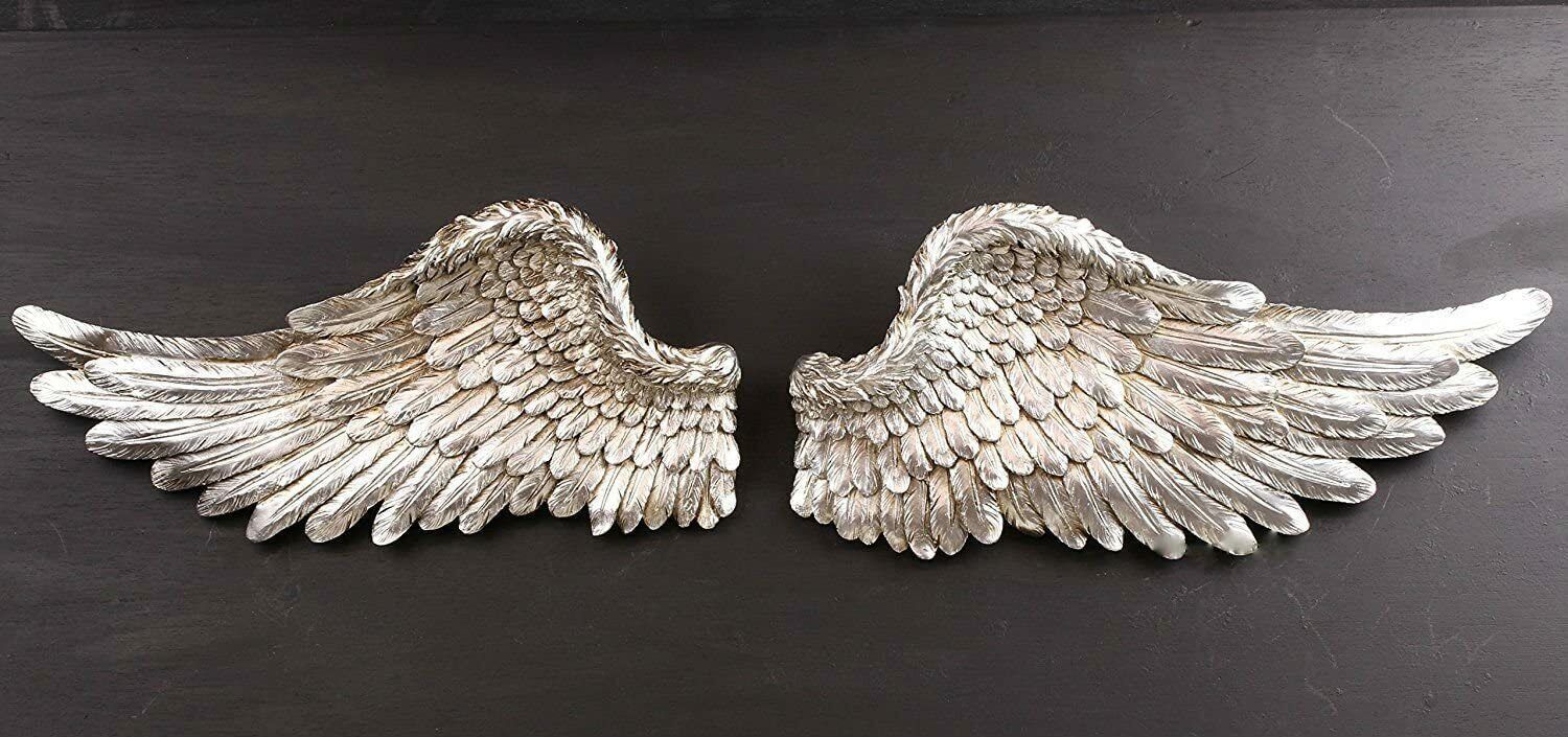 2pc Silver Angel Wings Wall Ornament x 6 sets