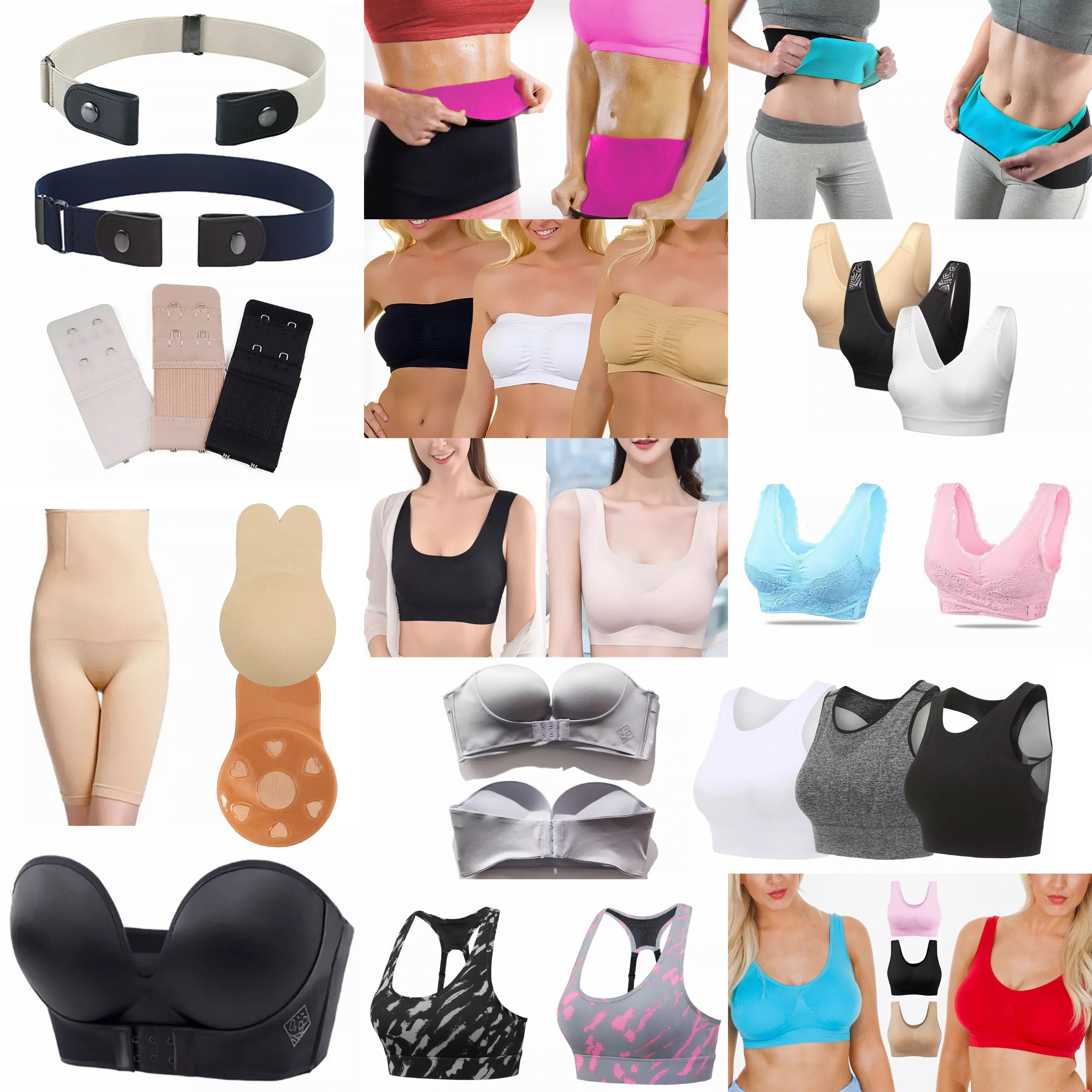 JOBLOT OFFER 28pcs Women Assorted Quality Items: Belts Shapeware, Bras & Bra Accessories in Mixed Sizes Total RRP £778 