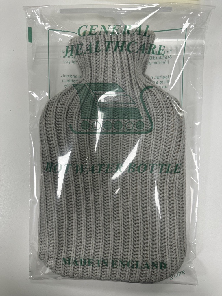 British Standard Hot Water Bottle Knit - Grey 2L  (4500 Units)