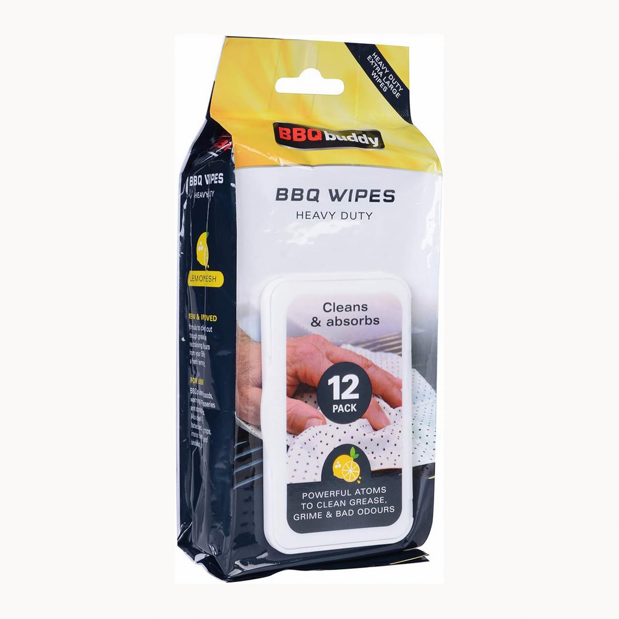 24 Packs of BBQ Buddy Barbecue Cleaning Wipes - 12 Heavy Duty, Extra Large Wipes in each pack