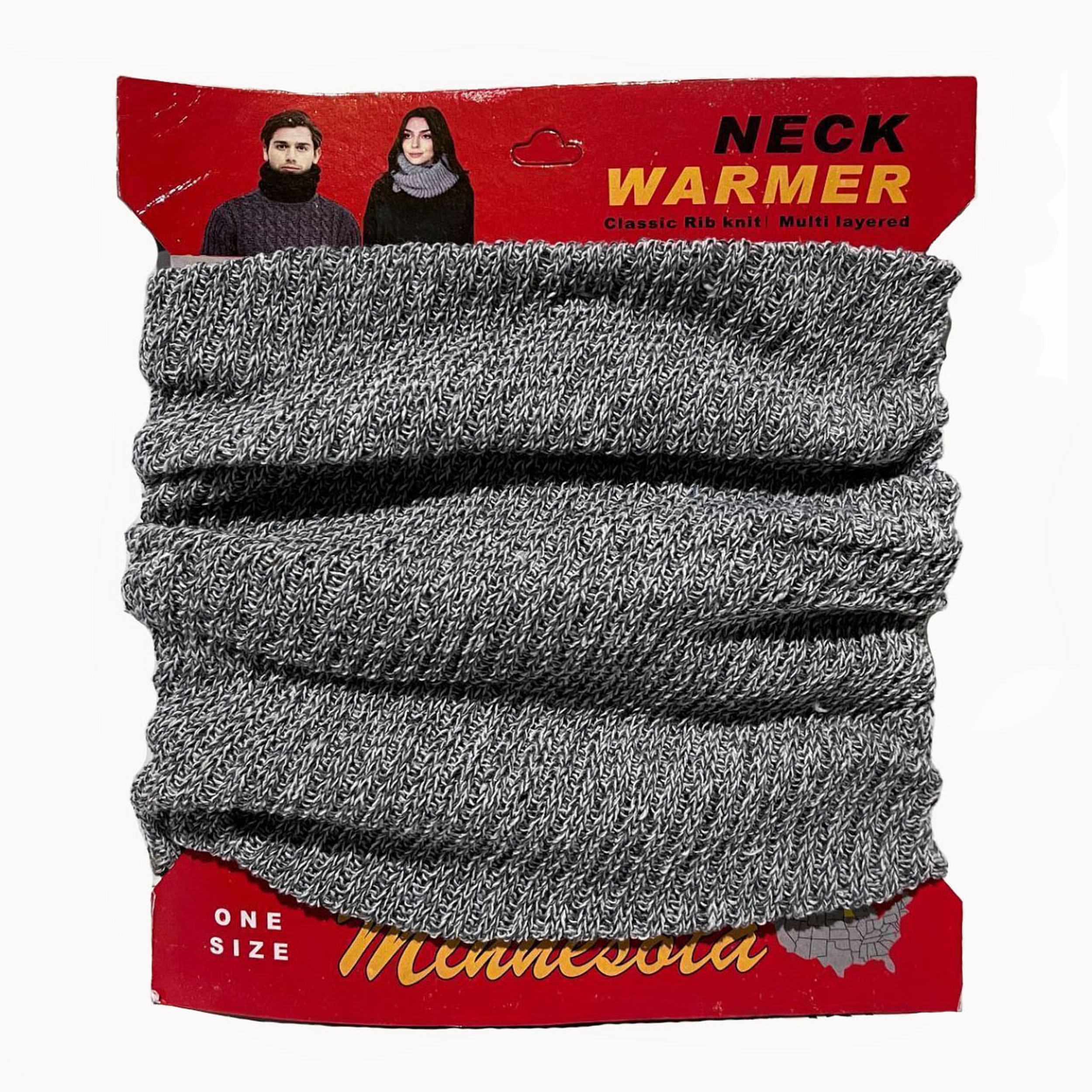 WHOLESALE JOB LOT OF 60 Classic Rib Knit Multi-layered Neck Warmers Snoods in Dark/Med/Light Greys