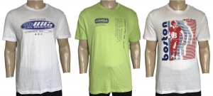 One Off Joblot of 3 Men's Ex-Chain Store T-Shirts in 3 Styles Sizes L & XL