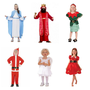 One Off Joblot of 14 Mixed Kid's Christmas Fancy Dress Costumes