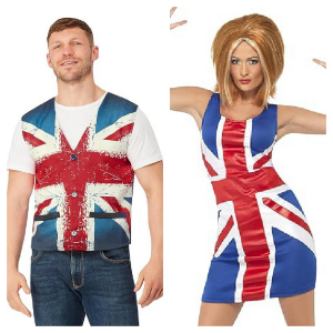 One Off Joblot of 26 Mixed Adult Union Flag Fancy Dress Costumes