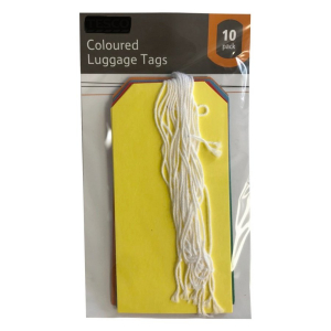 Wholesale Joblot of 100 Ex-Chainstore Coloured Luggage Tags (Pack of 10)
