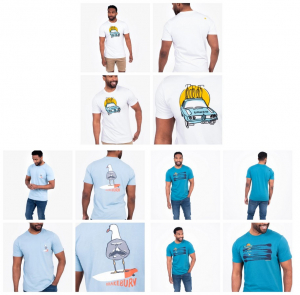 One Off Joblot of 19 Brakeburn Mens T-Shirts in 3 Designs Majority Size M