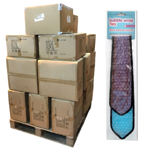 One Off Pallet of 3,931 ThumbsUp! Bubble Wrap Ties - Red & Blue (2 Pack)