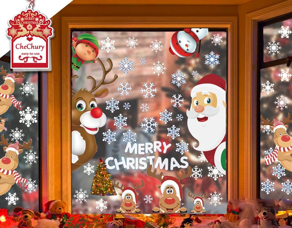 20 x CheChury Christmas Window Stickers Peeping Santa Clause Xmas Window Decals