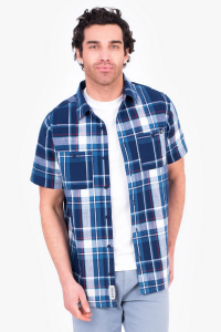 One Off Joblot of 4 Men's Brakeburn Navy Check Shirt (XS)