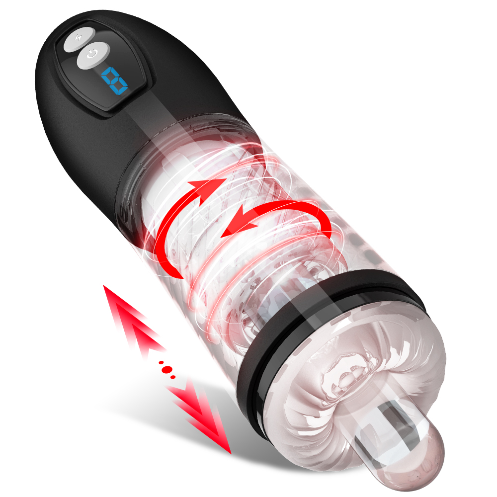 10pcs-Black Cheetah Powerful 9 Thrusting Modes Rotating Masturbation Cup|GCAP190-10pcs|UK seller