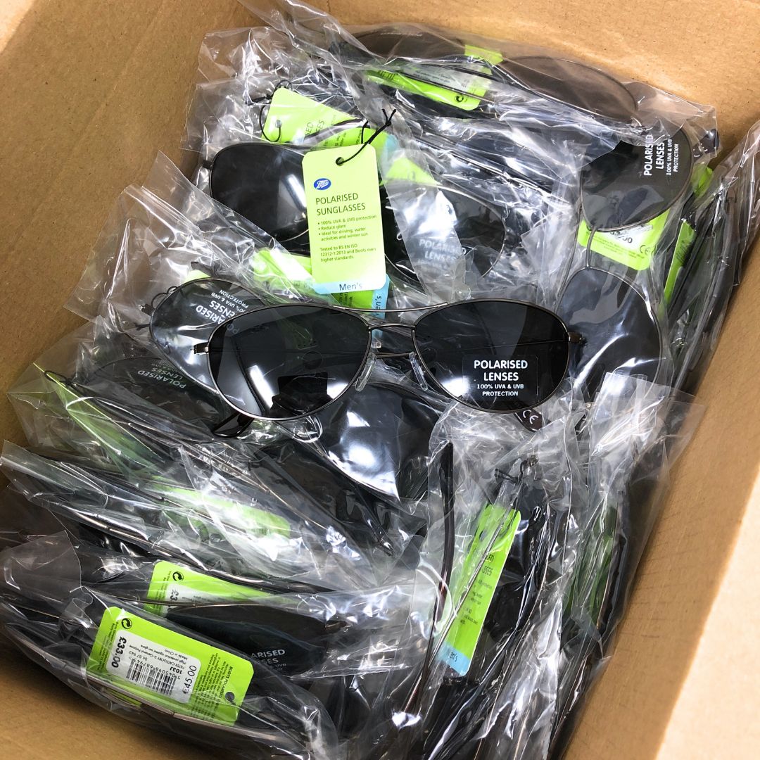 Job Lot of 25 x Men's Polarised Sunglasses - Metal Frame, Oval Style, Grey Lens 103J (Ex-Chain Store Stock)