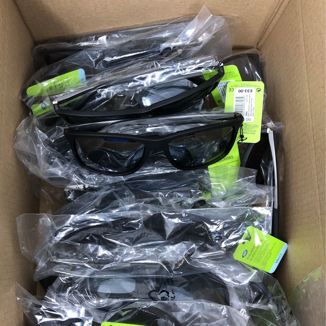 Wholesale Job Lot of 25 Pairs of Ex-Chain Store Active Sunglasses Red & Black Frames 118J 