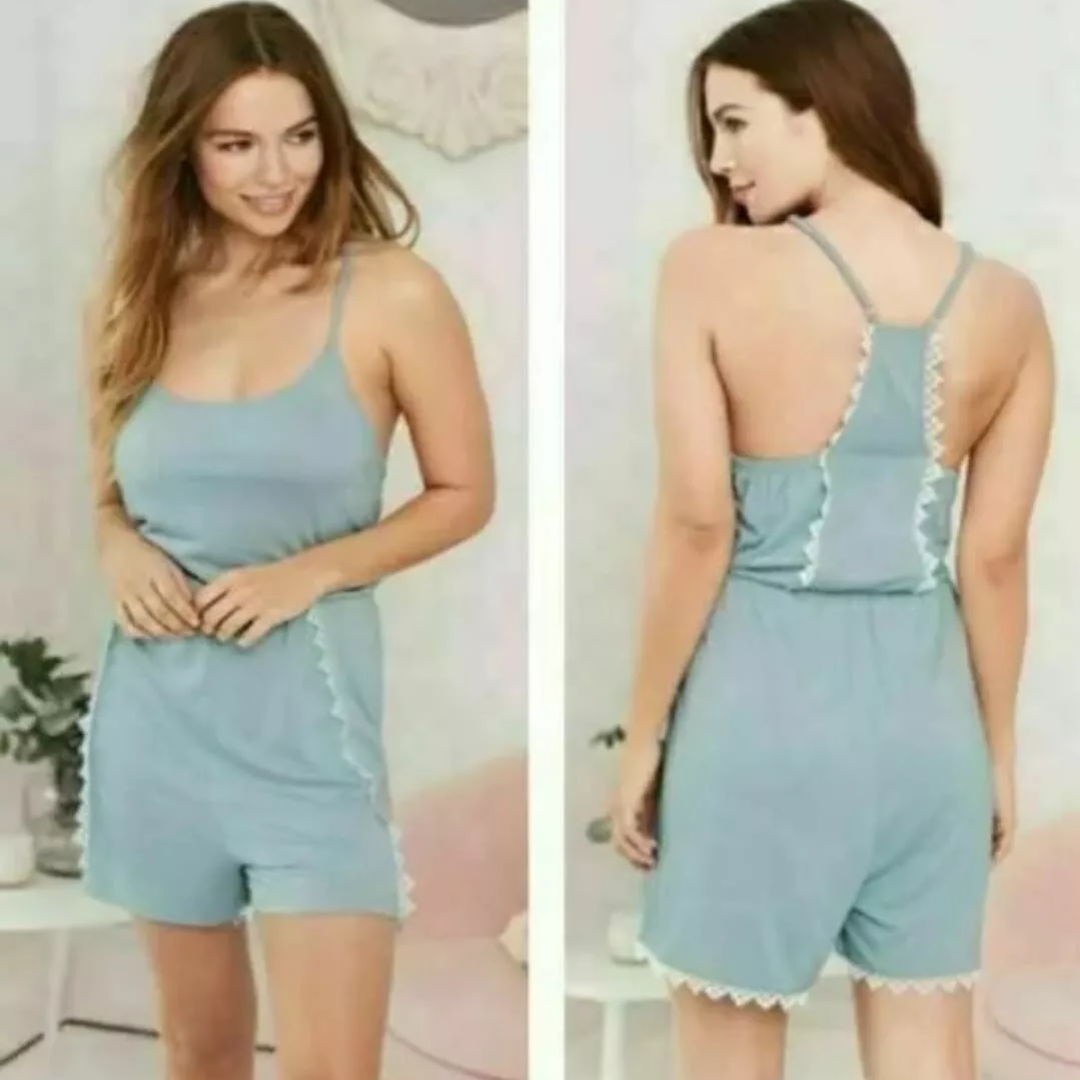Ladies Playsuit with Lace Trim PJ Sleep - Wholesale BARGAIN
