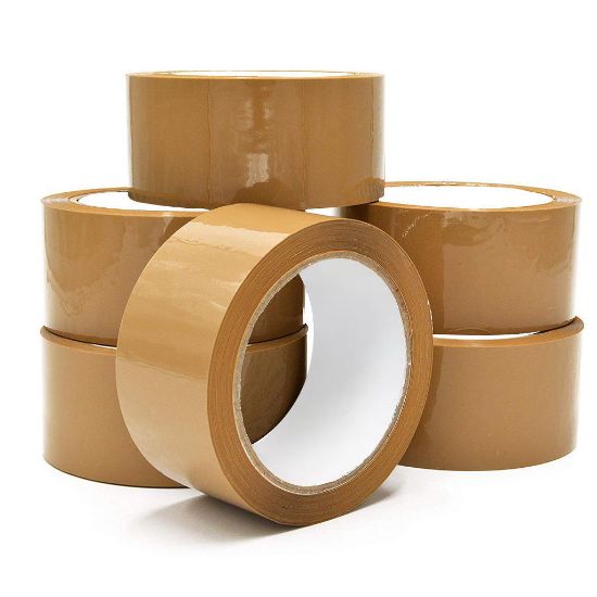Brown Packing Tape 48mm x 60 Meters Jumbo Rolls -  Pack of 6 - 45 micron strong heavy duty