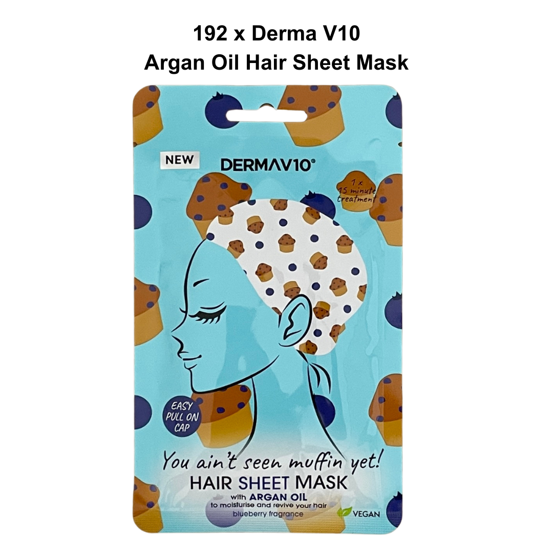 Derma V10 You Ain’t Seen Muffin Yet! Hair Sheet Mask with Argan Oil – 192 Units